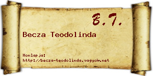 Becza Teodolinda névjegykártya